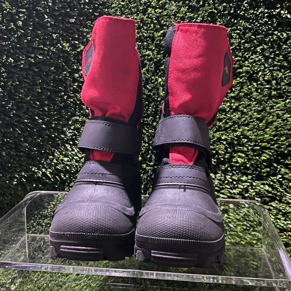 Tundra Quebec Wide Snow Boot Size 13 Little Kid Black/Red Winter Waterproof